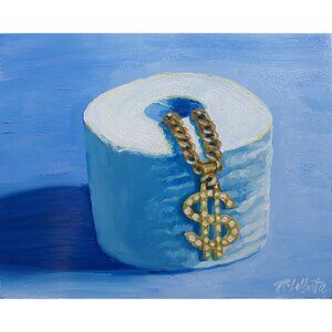 “Little Luxuries“ Original Oil painting on Cradled Wood Panel 10"w x 8"h x 2”d